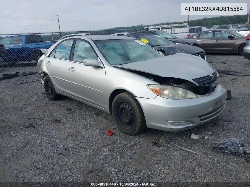 2004 Toyota Camry Le VIN: 4T1BE32KX4U815584 Lot: 40510448