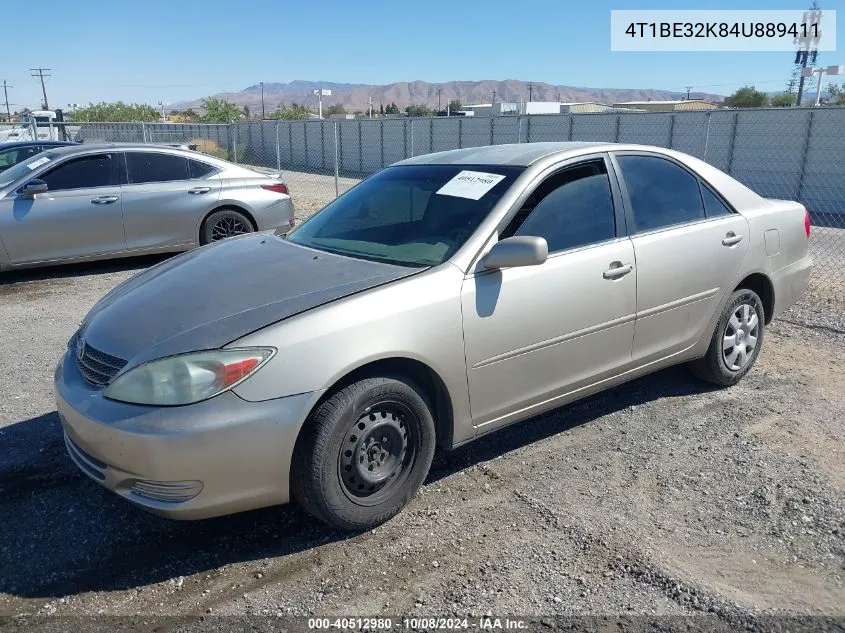 2004 Toyota Camry Le/Xle/Se VIN: 4T1BE32K84U889411 Lot: 40512980