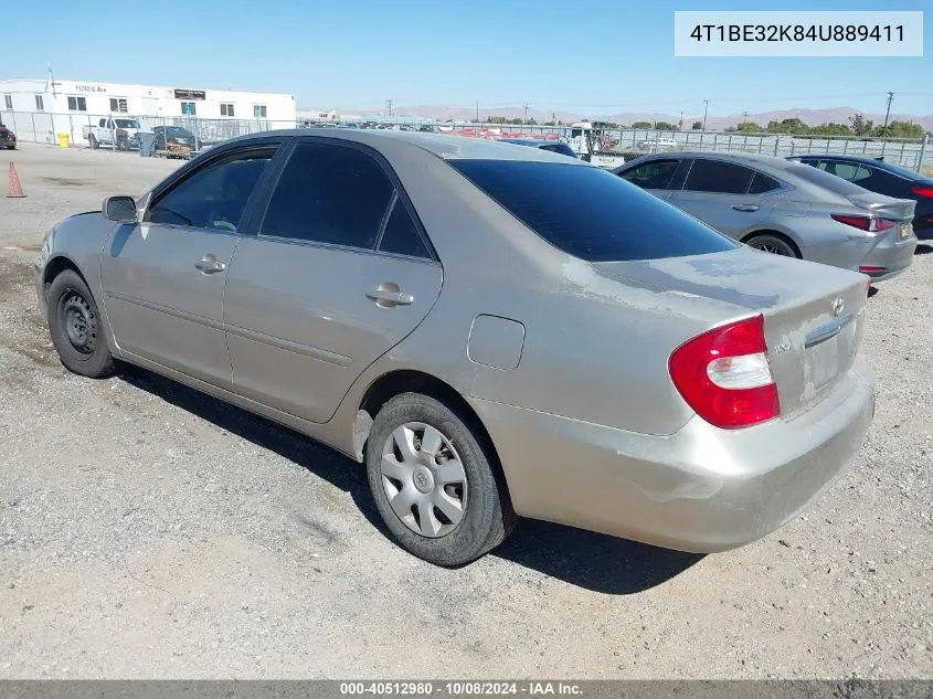 2004 Toyota Camry Le/Xle/Se VIN: 4T1BE32K84U889411 Lot: 40512980