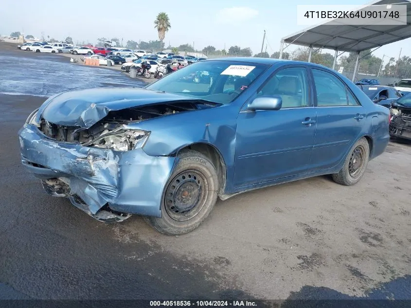 2004 Toyota Camry Le VIN: 4T1BE32K64U901748 Lot: 40518536