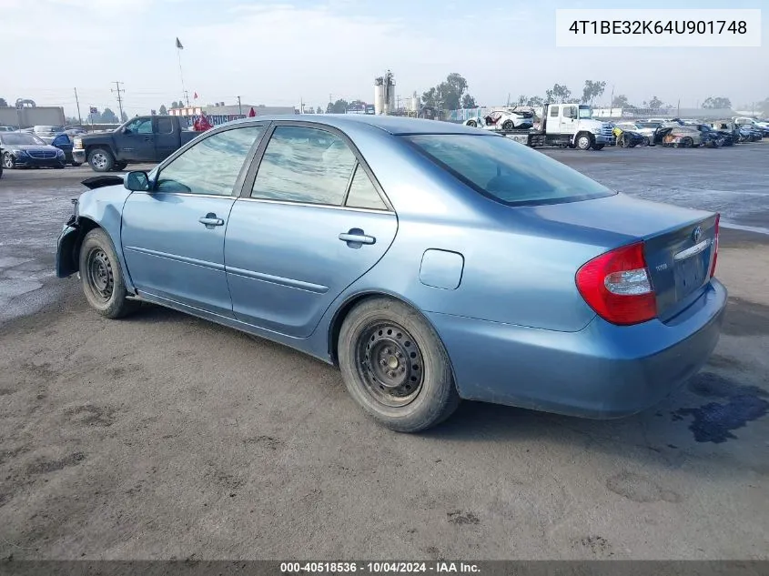 2004 Toyota Camry Le VIN: 4T1BE32K64U901748 Lot: 40518536