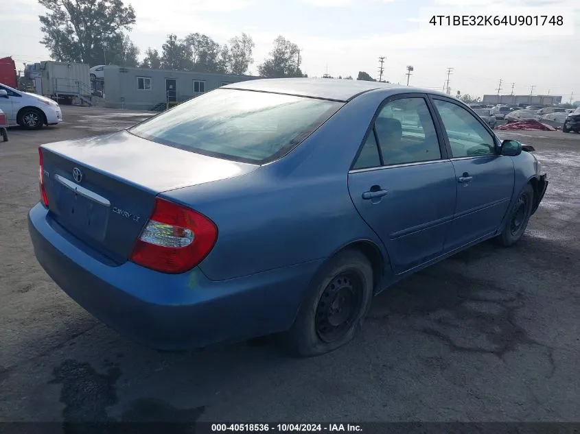 2004 Toyota Camry Le VIN: 4T1BE32K64U901748 Lot: 40518536