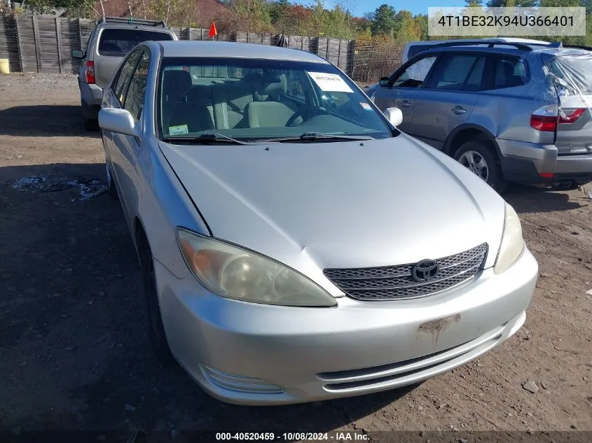 2004 Toyota Camry Std VIN: 4T1BE32K94U366401 Lot: 40520459