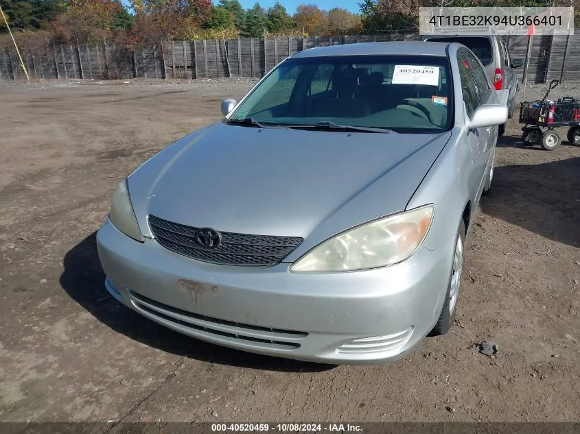 2004 Toyota Camry Std VIN: 4T1BE32K94U366401 Lot: 40520459