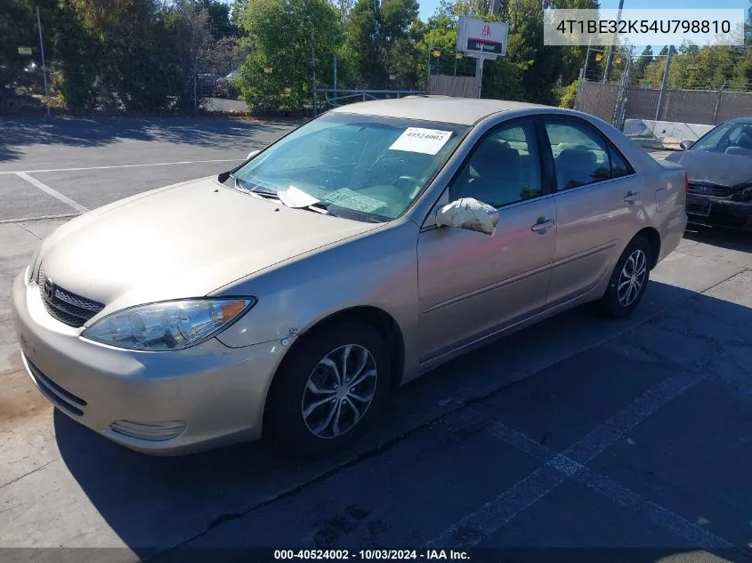 2004 Toyota Camry Le VIN: 4T1BE32K54U798810 Lot: 40524002