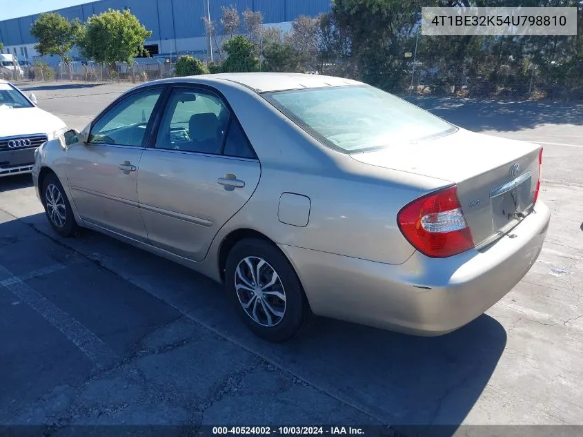 2004 Toyota Camry Le VIN: 4T1BE32K54U798810 Lot: 40524002