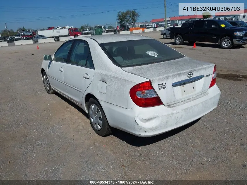 2004 Toyota Camry Le VIN: 4T1BE32K04U306703 Lot: 40534373