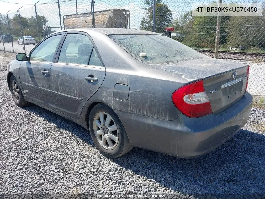 2004 Toyota Camry Xle V6 VIN: 4T1BF30K94U576450 Lot: 40541915