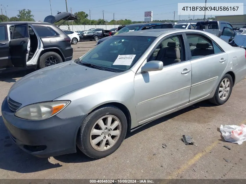 2004 Toyota Camry Le/Xle/Se VIN: 4T1BF30K94U586167 Lot: 40545324