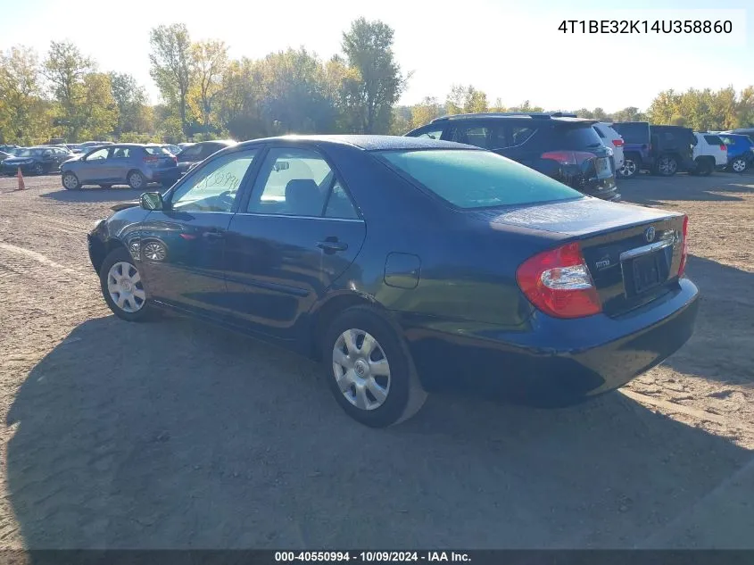 2004 Toyota Camry Le VIN: 4T1BE32K14U358860 Lot: 40550994