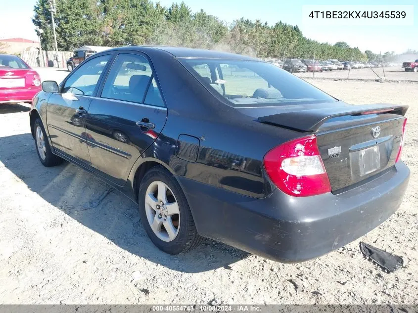 2004 Toyota Camry Se VIN: 4T1BE32KX4U345539 Lot: 40554743