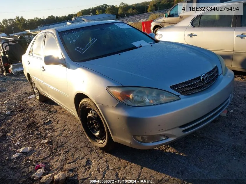 2004 Toyota Camry Xle VIN: 4T1BE32K34U275494 Lot: 40566372