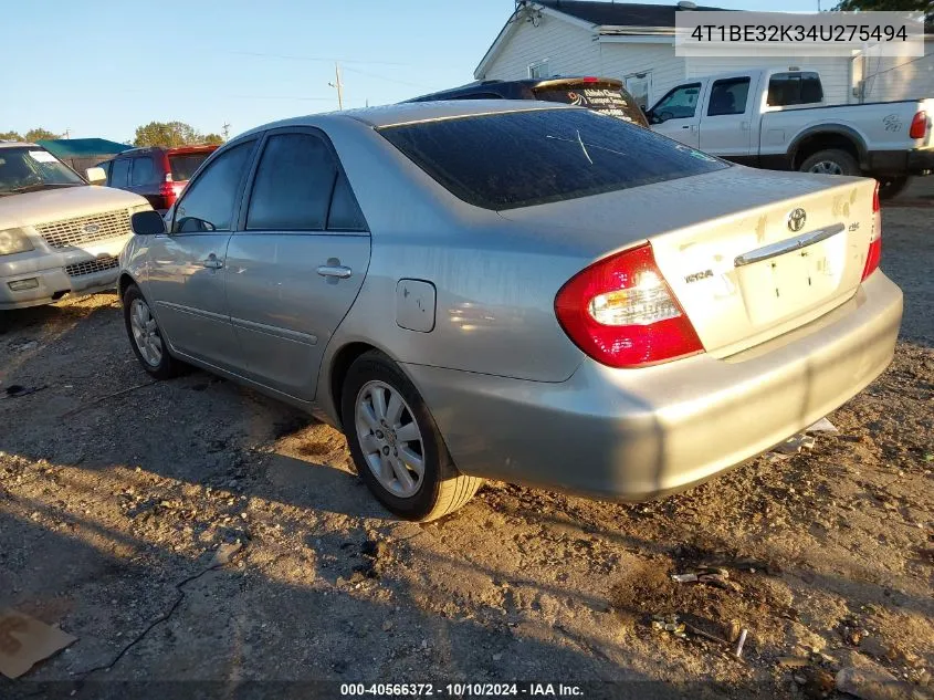 4T1BE32K34U275494 2004 Toyota Camry Xle