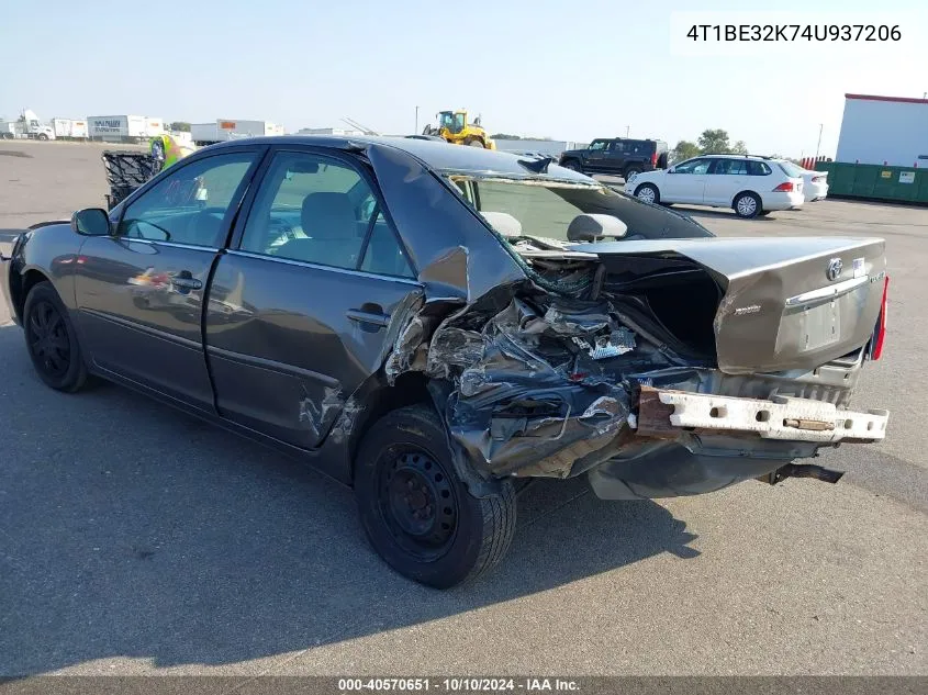 2004 Toyota Camry Le VIN: 4T1BE32K74U937206 Lot: 40570651