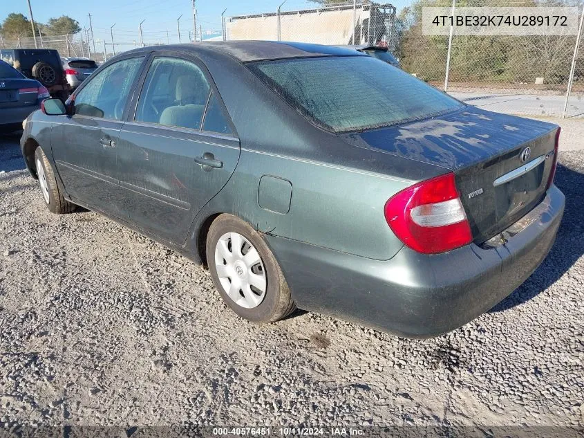 2004 Toyota Camry Le/Xle/Se VIN: 4T1BE32K74U289172 Lot: 40576451