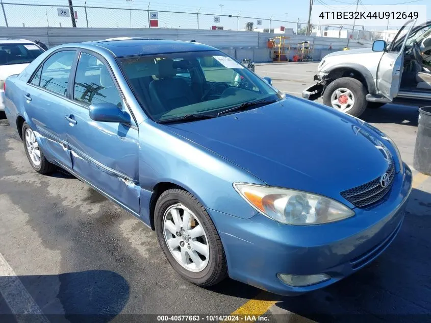 2004 Toyota Camry Xle VIN: 4T1BE32K44U912649 Lot: 40577663