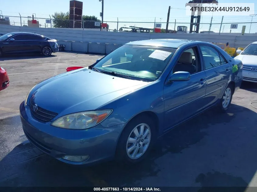 2004 Toyota Camry Xle VIN: 4T1BE32K44U912649 Lot: 40577663