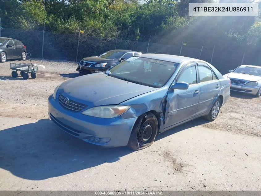 2004 Toyota Camry Le VIN: 4T1BE32K24U886911 Lot: 40580985