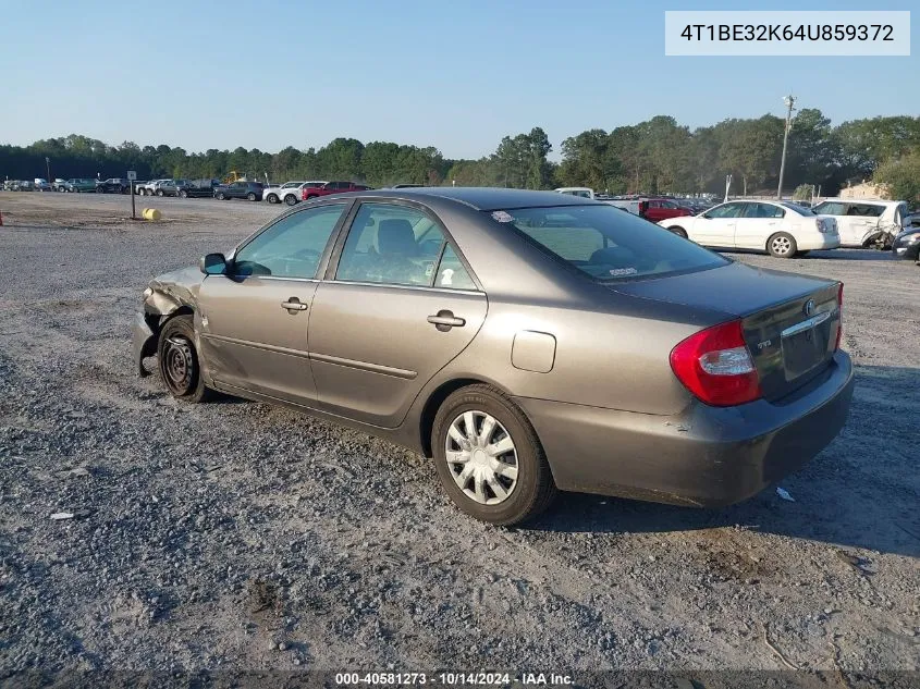 2004 Toyota Camry Le/Xle/Se VIN: 4T1BE32K64U859372 Lot: 40581273