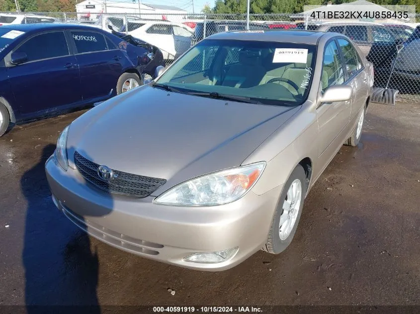 2004 Toyota Camry Xle VIN: 4T1BE32KX4U858435 Lot: 40591919