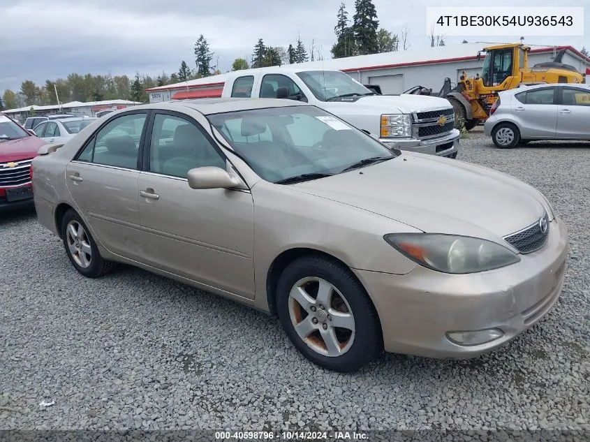 2004 Toyota Camry Se VIN: 4T1BE30K54U936543 Lot: 40598796