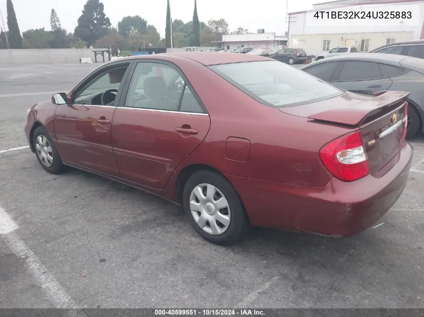 2004 Toyota Camry Le VIN: 4T1BE32K24U325883 Lot: 40599551