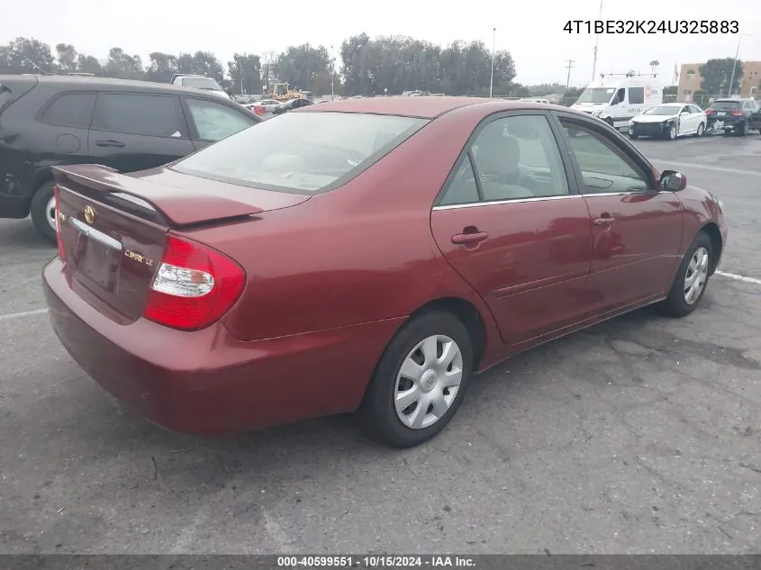 2004 Toyota Camry Le VIN: 4T1BE32K24U325883 Lot: 40599551