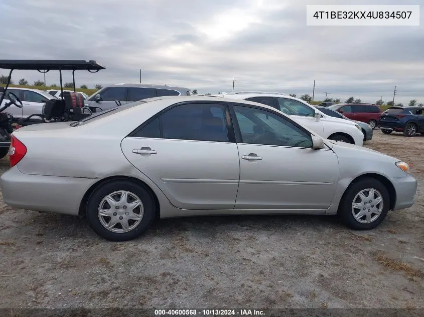 2004 Toyota Camry Le VIN: 4T1BE32KX4U834507 Lot: 40600568