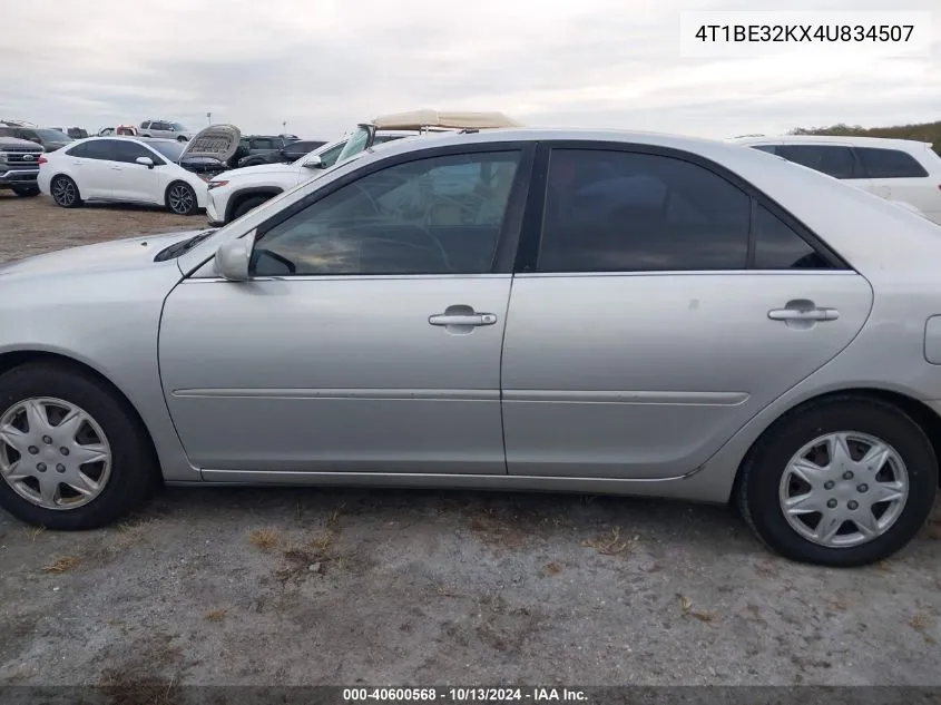 2004 Toyota Camry Le VIN: 4T1BE32KX4U834507 Lot: 40600568