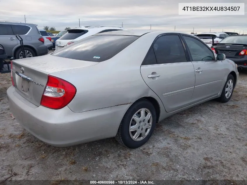 2004 Toyota Camry Le VIN: 4T1BE32KX4U834507 Lot: 40600568