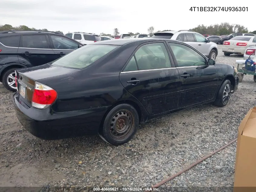 2004 Toyota Camry Le VIN: 4T1BE32K74U936301 Lot: 40605621