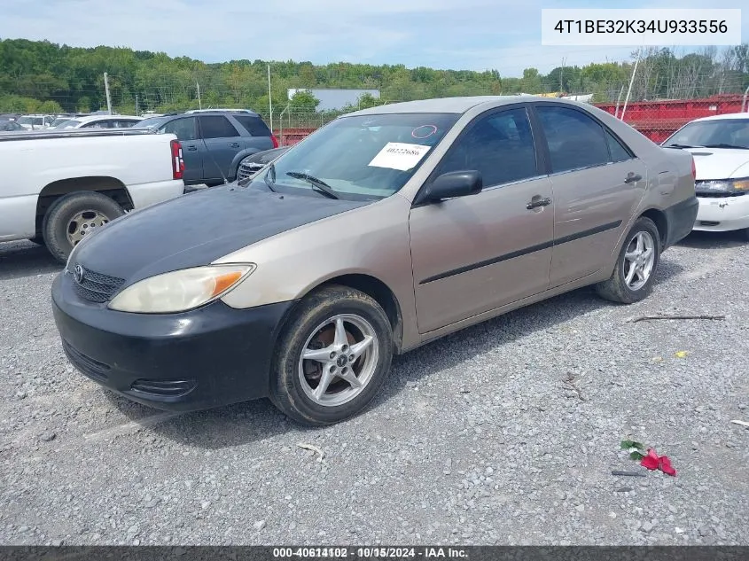 2004 Toyota Camry Le VIN: 4T1BE32K34U933556 Lot: 40614102