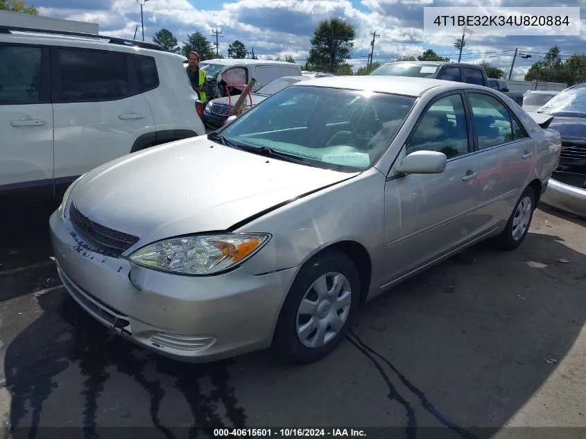 2004 Toyota Camry Le VIN: 4T1BE32K34U820884 Lot: 40615601