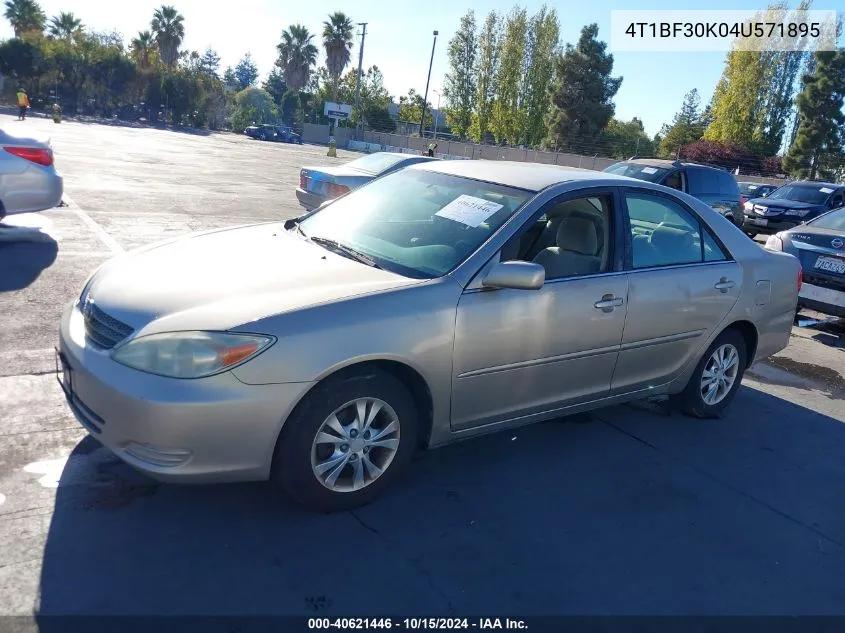 2004 Toyota Camry Le V6 VIN: 4T1BF30K04U571895 Lot: 40621446