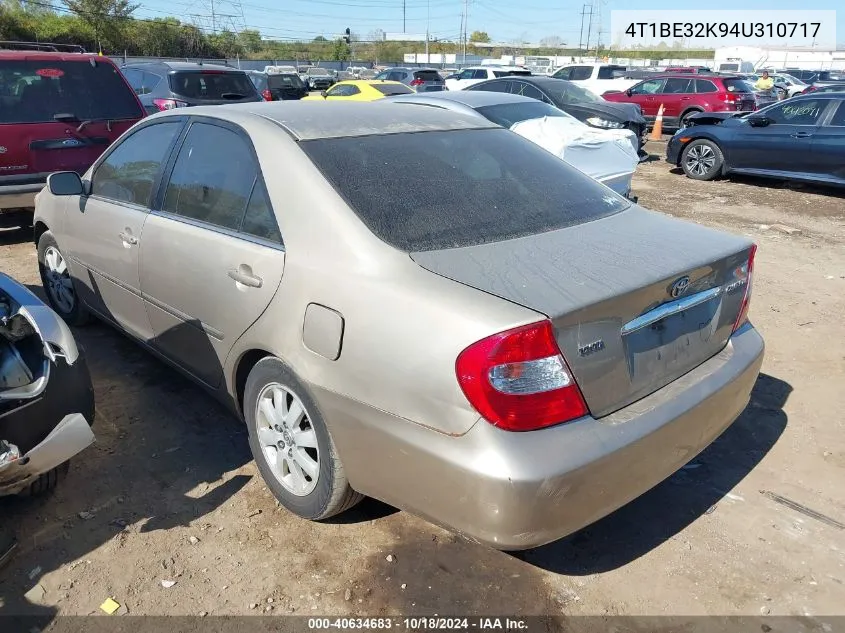 2004 Toyota Camry Xle VIN: 4T1BE32K94U310717 Lot: 40634683