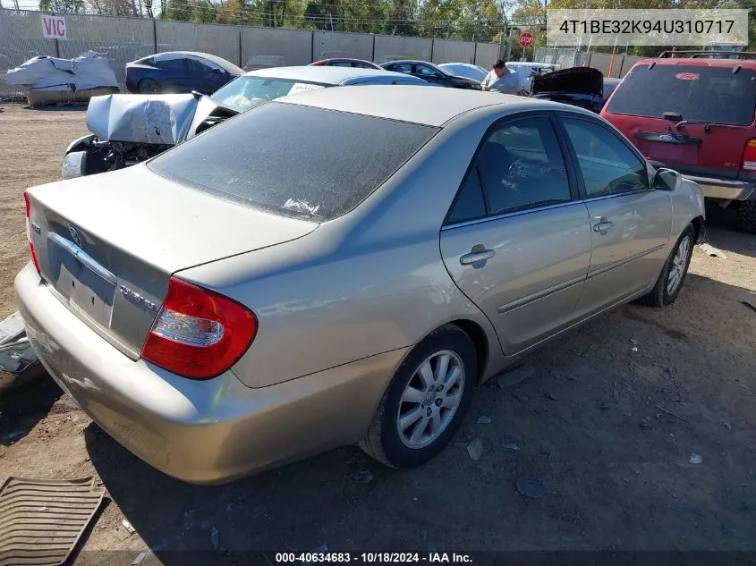 2004 Toyota Camry Xle VIN: 4T1BE32K94U310717 Lot: 40634683