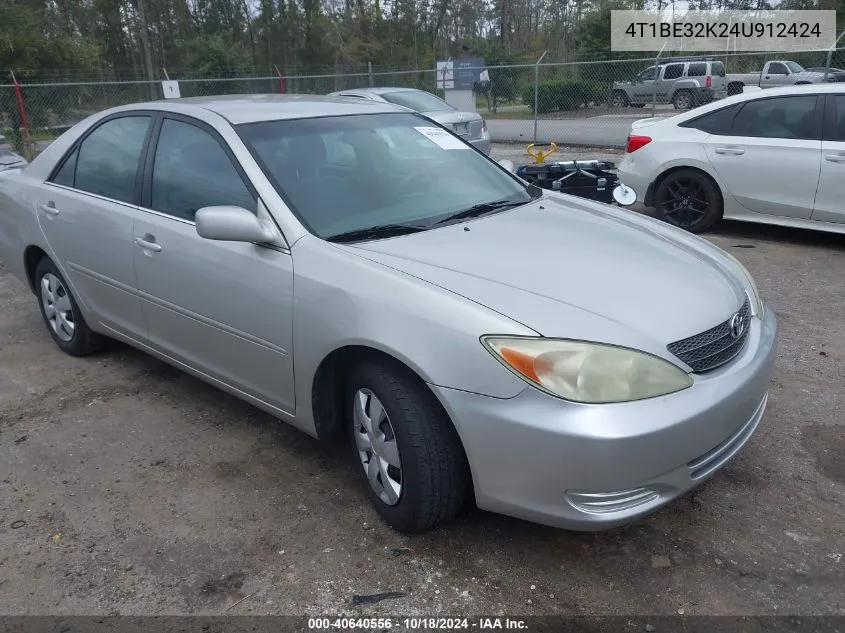 2004 Toyota Camry Le VIN: 4T1BE32K24U912424 Lot: 40640556