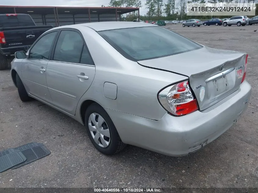 2004 Toyota Camry Le VIN: 4T1BE32K24U912424 Lot: 40640556