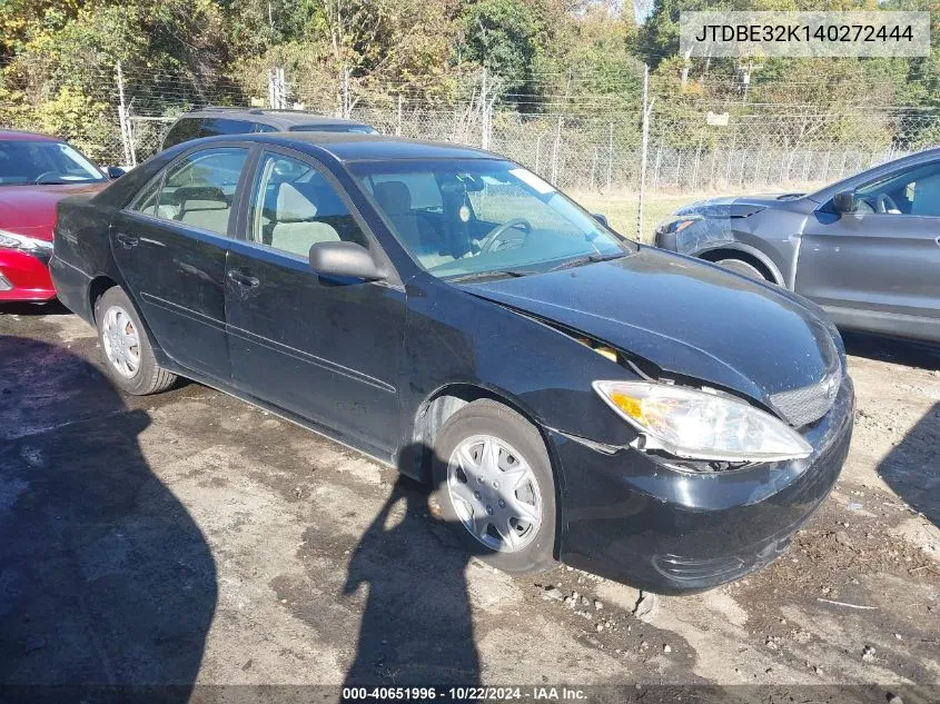 2004 Toyota Camry Le VIN: JTDBE32K140272444 Lot: 40651996