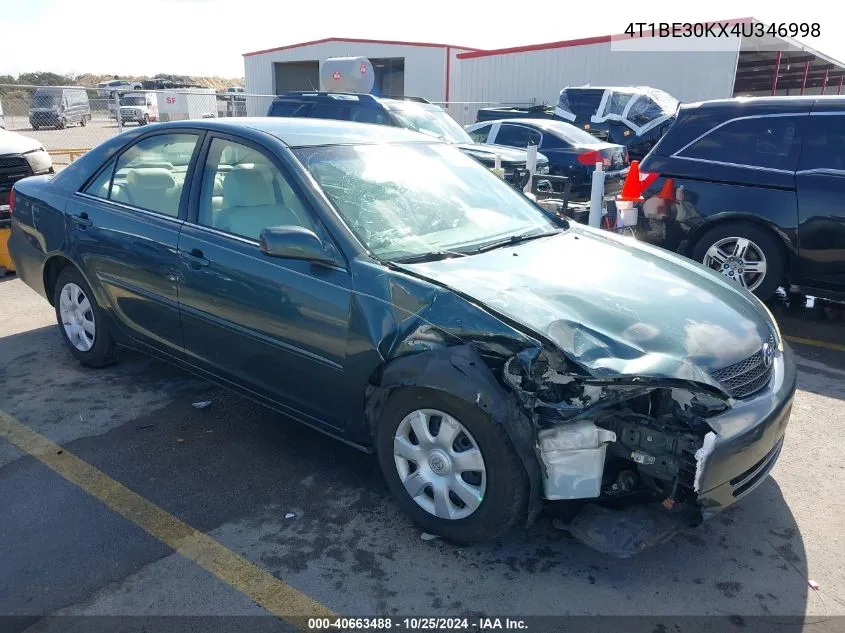 2004 Toyota Camry Le VIN: 4T1BE30KX4U346998 Lot: 40663488