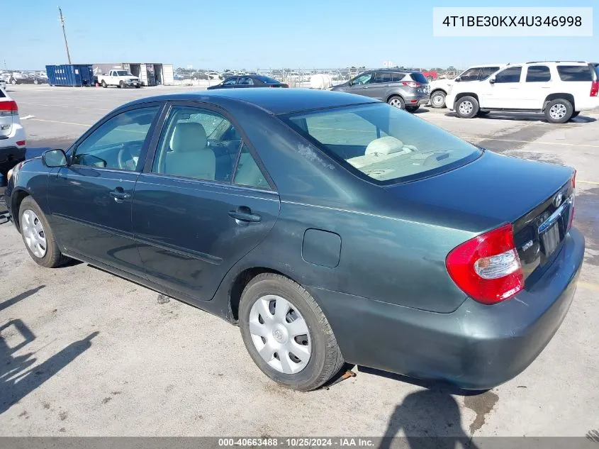 2004 Toyota Camry Le VIN: 4T1BE30KX4U346998 Lot: 40663488