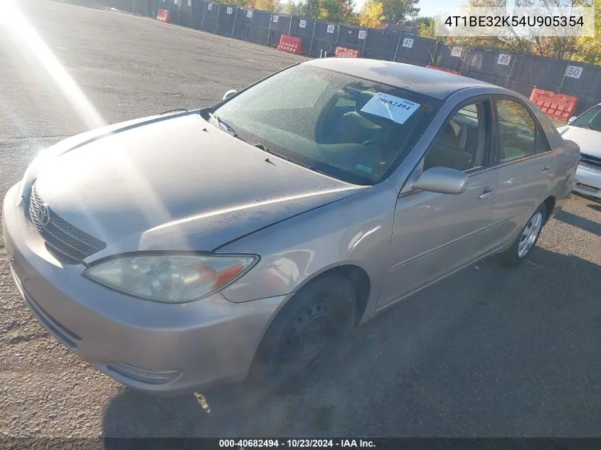 2004 Toyota Camry Le VIN: 4T1BE32K54U905354 Lot: 40682494