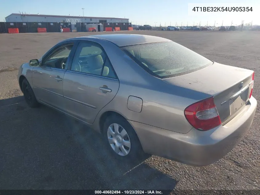 2004 Toyota Camry Le VIN: 4T1BE32K54U905354 Lot: 40682494