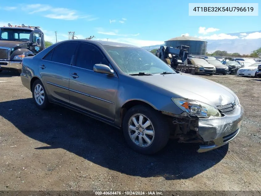 2004 Toyota Camry Xle VIN: 4T1BE32K54U796619 Lot: 40684476