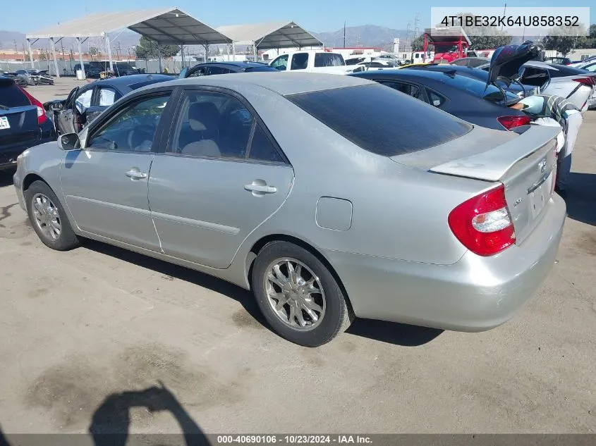 2004 Toyota Camry Le VIN: 4T1BE32K64U858352 Lot: 40690106