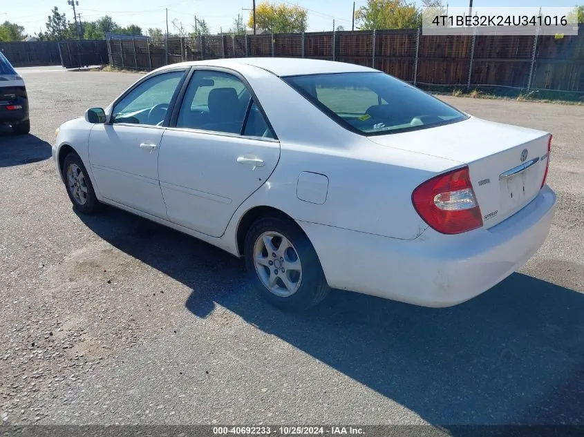 2004 Toyota Camry Le VIN: 4T1BE32K24U341016 Lot: 40692233