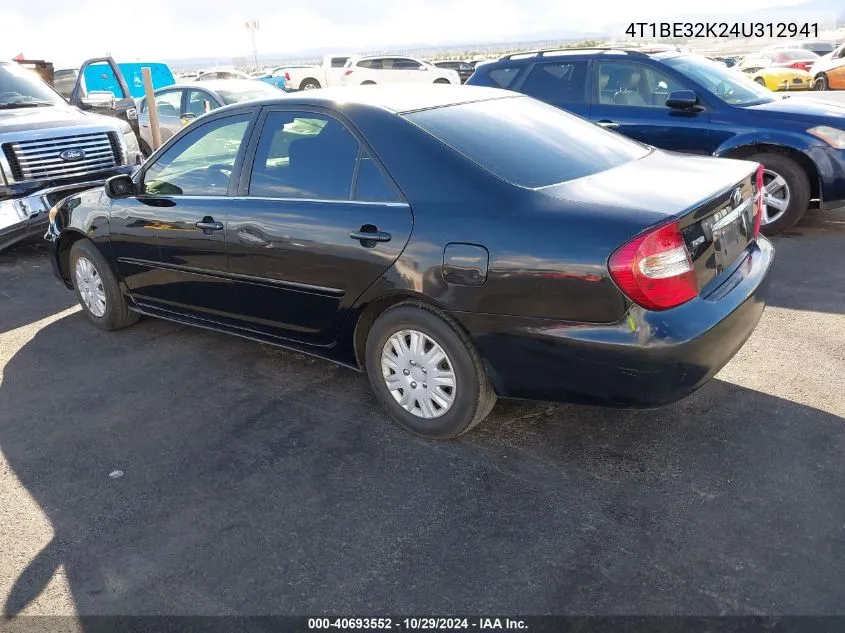 2004 Toyota Camry Le VIN: 4T1BE32K24U312941 Lot: 40693552