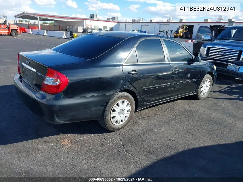 2004 Toyota Camry Le VIN: 4T1BE32K24U312941 Lot: 40693552