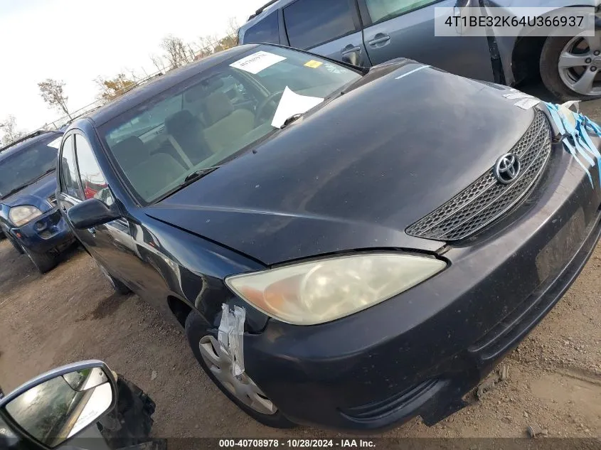 2004 Toyota Camry Le VIN: 4T1BE32K64U366937 Lot: 40708978