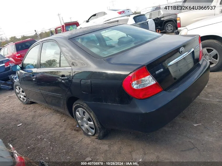 2004 Toyota Camry Le VIN: 4T1BE32K64U366937 Lot: 40708978